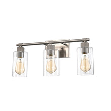 Load image into Gallery viewer, RADIANCE goods 3 Light Brushed Nickel Finish Bath Vanity Fixture 22&quot; Wide
