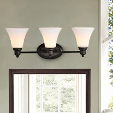 Load image into Gallery viewer, RADIANCE goods 3 Light Rubbed Bronze Finish Bath Vanity Fixture 24&quot; Wide
