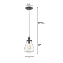 Load image into Gallery viewer, RADIANCE goods Transitional 1 Light Rubbed Bronze Ceiling Pendant 7&quot; Wide
