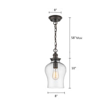 Load image into Gallery viewer, RADIANCE goods Transitional 1 Light Rubbed Bronze Ceiling Pendant 8&quot; Wide
