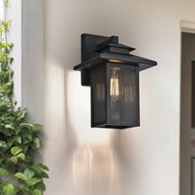 Load image into Gallery viewer, RADIANCE goods 1 Light Textured Black Outdoor Wall Sconce 13&quot; Tall
