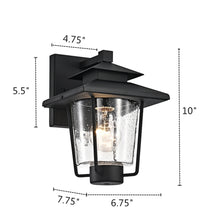 Load image into Gallery viewer, RADIANCE goods 1 Light Textured Black Outdoor Wall Sconce 10&quot; Tall
