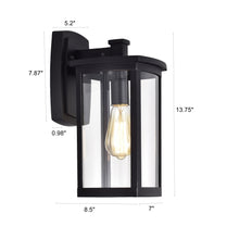 Load image into Gallery viewer, RADIANCE goods 1 Light Textured Black Outdoor Wall Sconce 14&quot; Tall
