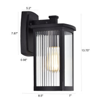 Load image into Gallery viewer, RADIANCE goods 1 Light Textured Black Outdoor Wall Sconce 14&quot; Tall
