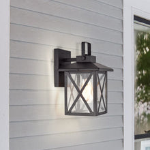 Load image into Gallery viewer, RADIANCE goods 1 Light Textured Black Outdoor Wall Sconce 11&quot; Tall
