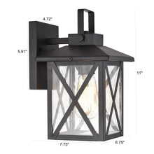 Load image into Gallery viewer, RADIANCE goods 1 Light Textured Black Outdoor Wall Sconce 11&quot; Tall
