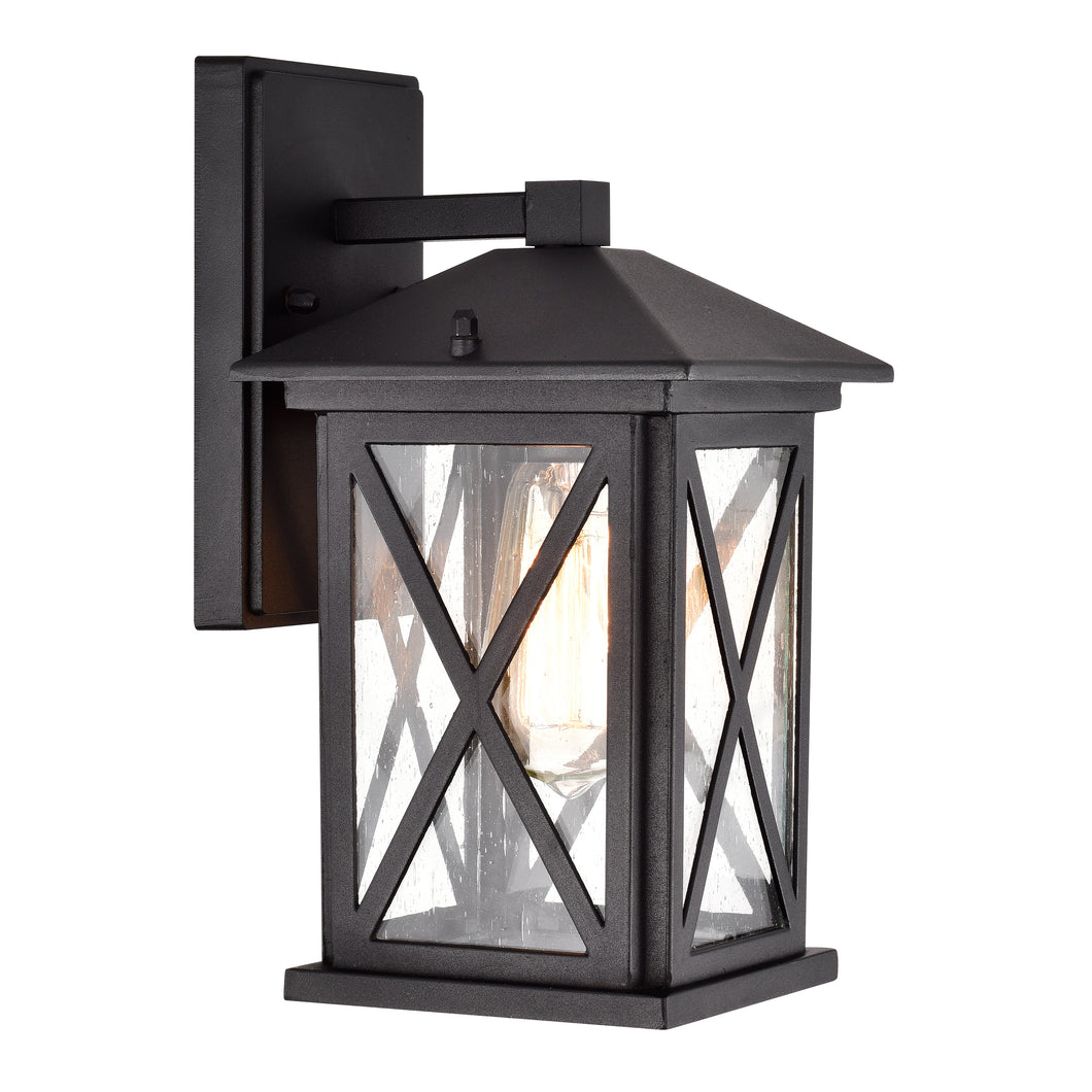 RADIANCE goods 1 Light Textured Black Outdoor Wall Sconce 12