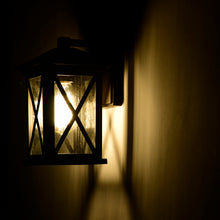 Load image into Gallery viewer, RADIANCE goods 1 Light Textured Black Outdoor Wall Sconce 12&quot; Tall
