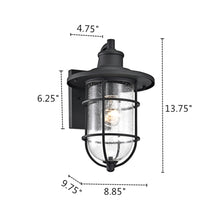 Load image into Gallery viewer, RADIANCE goods 1 Light Textured Black Outdoor Wall Sconce 14&quot; Tall
