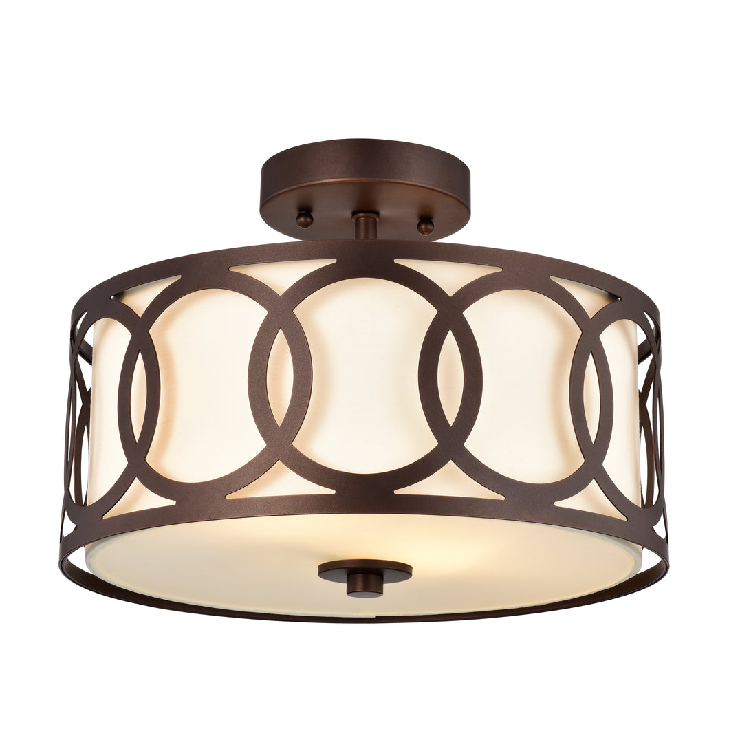 RADIANCE goods 2 Light Rubbed Bronze Semi-Flush Ceiling Mount 13