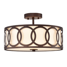 Load image into Gallery viewer, RADIANCE goods 3 Light Rubbed Bronze Semi-Flush Ceiling Mount 15&quot; Wide
