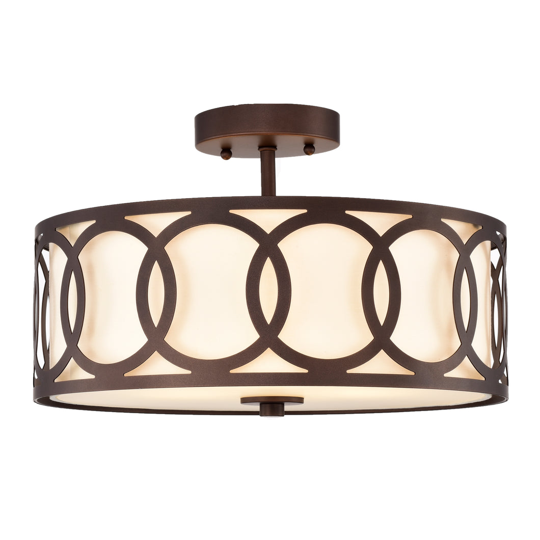 RADIANCE goods 3 Light Rubbed Bronze Semi-Flush Ceiling Mount 15