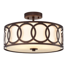 Load image into Gallery viewer, RADIANCE goods 3 Light Rubbed Bronze Semi-Flush Ceiling Mount 15&quot; Wide
