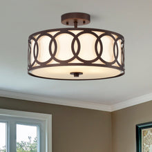 Load image into Gallery viewer, RADIANCE goods 3 Light Rubbed Bronze Semi-Flush Ceiling Mount 15&quot; Wide
