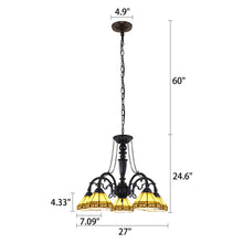 Load image into Gallery viewer, RADIANCE goods Tiffany-Style 5 Light Chandelier 27&quot; Wide
