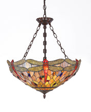 Load image into Gallery viewer, RADIANCE goods Dragonfly-Style 3 Light Inverted Ceiling Pendant 18&quot; Shade
