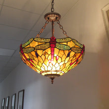 Load image into Gallery viewer, RADIANCE goods Dragonfly-Style 3 Light Inverted Ceiling Pendant 18&quot; Shade

