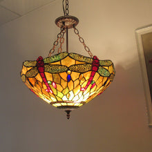 Load image into Gallery viewer, RADIANCE goods Dragonfly-Style 3 Light Inverted Ceiling Pendant 18&quot; Shade
