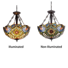 Load image into Gallery viewer, RADIANCE goods Victorian-Style 3 Light Inverted Ceiling Pendant 21&quot; Shade
