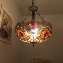 Load image into Gallery viewer, RADIANCE goods Victorian-Style 3 Light Inverted Ceiling Pendant 21&quot; Shade
