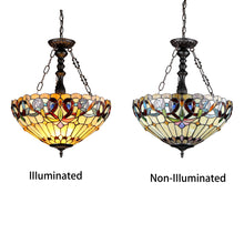 Load image into Gallery viewer, RADIANCE goods Victorian-Style 3 Light Inverted Ceiling Pendant 18&quot; Shade
