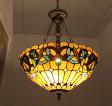 Load image into Gallery viewer, RADIANCE goods Victorian-Style 3 Light Inverted Ceiling Pendant 18&quot; Shade
