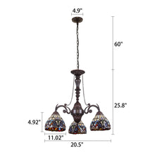 Load image into Gallery viewer, RADIANCE goods Tiffany-Style 3 Light Chandelier 20.5&quot; Wide
