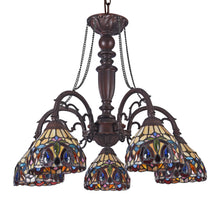 Load image into Gallery viewer, RADIANCE goods Tiffany-Style 5 Light Chandelier 27&quot; Wide
