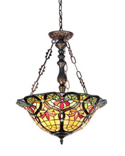 Load image into Gallery viewer, RADIANCE goods Victorian-Style 3 Light Inverted Ceiling Pendant 18&quot; Shade
