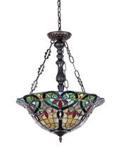 Load image into Gallery viewer, RADIANCE goods Victorian-Style 3 Light Inverted Ceiling Pendant 18&quot; Shade
