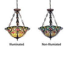 Load image into Gallery viewer, RADIANCE goods Victorian-Style 3 Light Inverted Ceiling Pendant 18&quot; Shade

