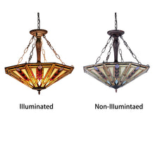 Load image into Gallery viewer, RADIANCE goods Mission-Style 3 Light Inverted Ceiling Pendant 25&quot; Shade

