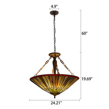 Load image into Gallery viewer, RADIANCE goods Geometric-Style 3 Light Inverted Ceiling Pendant 22&quot; Shade
