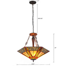 Load image into Gallery viewer, RADIANCE goods Mission-Style 3 Light Inverted Ceiling Pendant 24&quot; Shade
