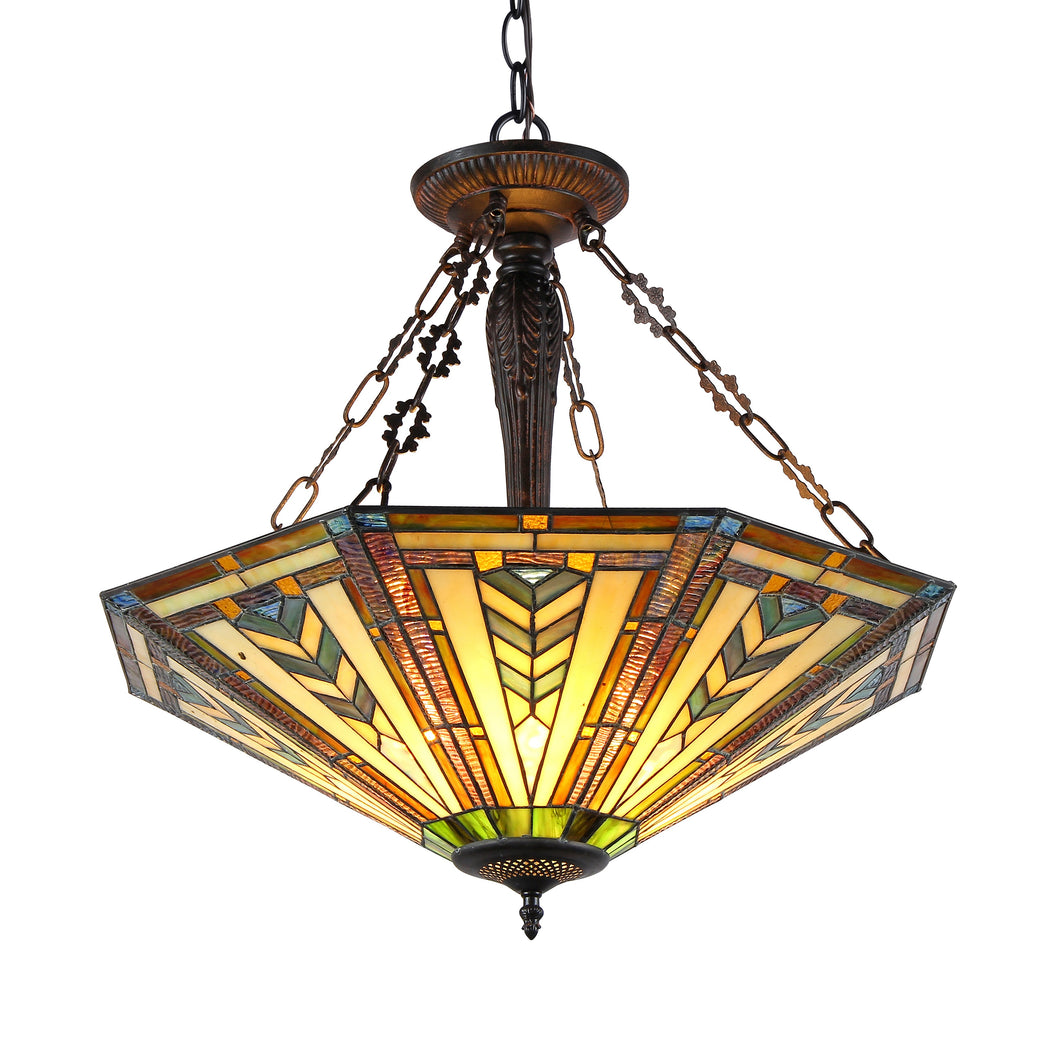 RADIANCE goods Mission-Style 3 Light Inverted Ceiling Pendant 25