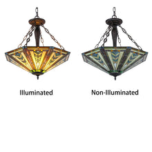 Load image into Gallery viewer, RADIANCE goods Mission-Style 3 Light Inverted Ceiling Pendant 25&quot; Shade
