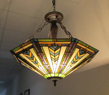 Load image into Gallery viewer, RADIANCE goods Mission-Style 3 Light Inverted Ceiling Pendant 25&quot; Shade
