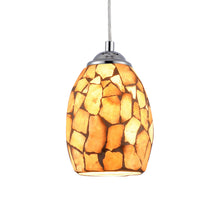 Load image into Gallery viewer, RADIANCE goods Mosaic 1 Light Seashell Ceiling Pendant 5&quot; Wide

