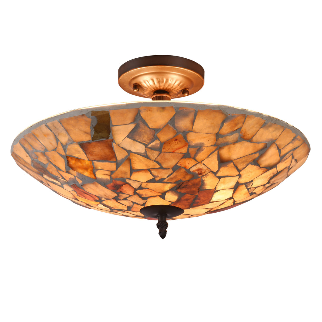 RADIANCE goods Mosaic 2 Light Stone Semi-Flush Ceiling Mount 16