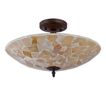 Load image into Gallery viewer, RADIANCE goods Mosaic 2 Light Stone Semi-Flush Ceiling Mount 16&quot; Wide
