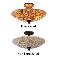 Load image into Gallery viewer, RADIANCE goods Mosaic 2 Light Stone Semi-Flush Ceiling Mount 16&quot; Wide
