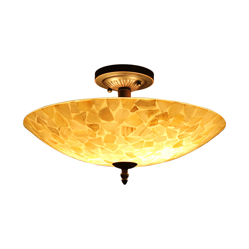 RADIANCE goods Mosaic 2 Light Seashell Semi-Flush Ceiling Mount 16