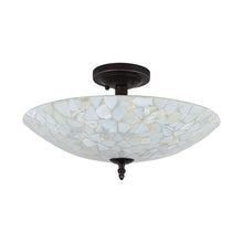 Load image into Gallery viewer, RADIANCE goods Mosaic 2 Light Seashell Semi-Flush Ceiling Mount 16&quot; Wide
