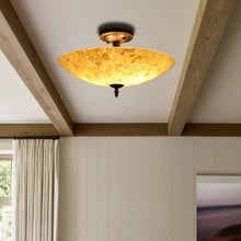 Load image into Gallery viewer, RADIANCE goods Mosaic 2 Light Seashell Semi-Flush Ceiling Mount 16&quot; Wide
