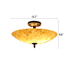 Load image into Gallery viewer, RADIANCE goods Mosaic 2 Light Seashell Semi-Flush Ceiling Mount 16&quot; Wide
