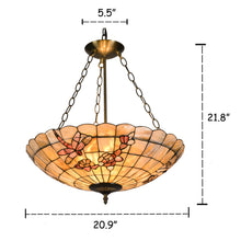 Load image into Gallery viewer, RADIANCE goods Mosaic-Style 3 Light Inverted Ceiling Pendant 20&quot; Shade
