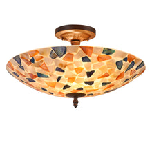 Load image into Gallery viewer, RADIANCE goods Mosaic 2 Light Seashell Semi-Flush Ceiling Mount 16&quot; Wide
