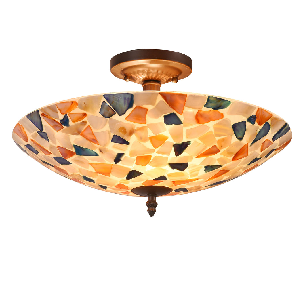 RADIANCE goods Mosaic 2 Light Seashell Semi-Flush Ceiling Mount 16