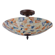 Load image into Gallery viewer, RADIANCE goods Mosaic 2 Light Seashell Semi-Flush Ceiling Mount 16&quot; Wide
