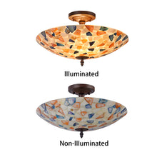 Load image into Gallery viewer, RADIANCE goods Mosaic 2 Light Seashell Semi-Flush Ceiling Mount 16&quot; Wide
